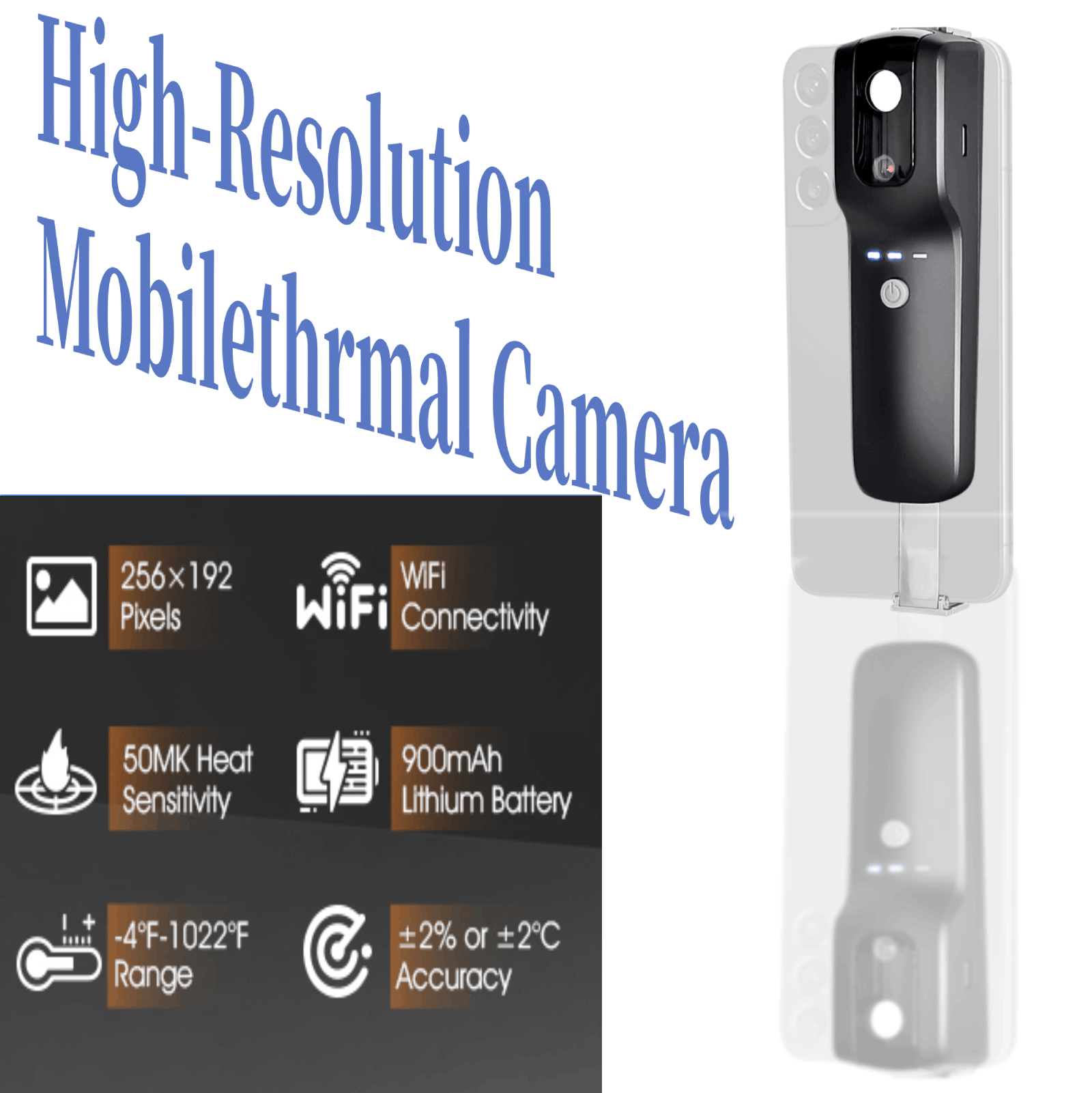 Thermal Imaging Camera 256X192 - HP951A 256x192 와이파이 열화상 카메라, 휴대폰에